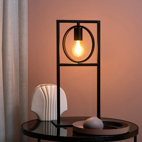 Lucide SUUS - Tafellamp - 1xE27 - Zwart - sfeer 1